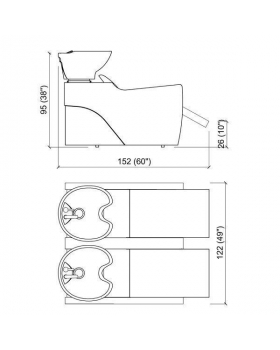 Мойка парикмахерская "FLATIRON E 2P"